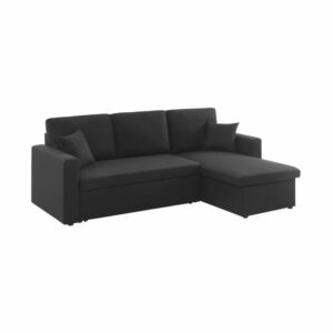 Wohnli Möbelsuche - Beidseitig montierbar Sofa Schwarz - 3-Sitzer