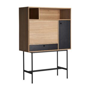 Holzschrank in hellbrauner Farbe 95x38x138cm 95x138x38cm Spanplatte Braun Kodu Möbel Schlafzimmermöbel Schränke