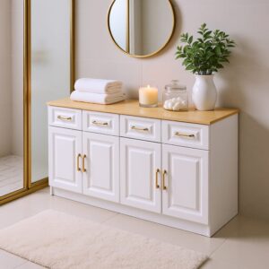 140x75x40cm Spanplatte Weiß Urban Meuble Möbel Badezimmermöbel Badezimmerschränke