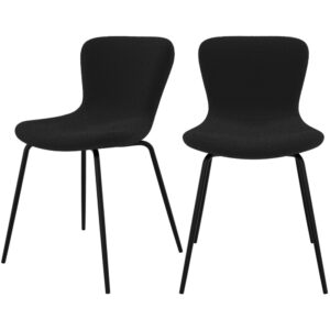 wohnli-moebel-suche-M22142137 Wohnli Möbelsuche - Set aus 2 Stühlen mit schwarzem Boucle-Effekt und Metallbeinen