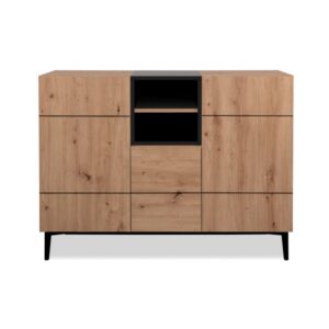 wohnli-moebel-suche-M22142153 Wohnli Möbelsuche - Anrichte mit 3 Türen und 2 Fächern L120 cm - Holzdekor hell