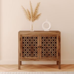 Kleines durchbrochenes Sideboard aus Mangoholz 90x80x40cm Holz Braun Rendez-Vous Déco Möbel Esszimmermöbel Sideboards, Highboards & niedrige Anrichten