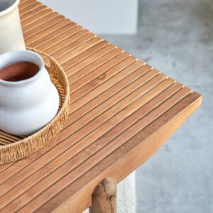 Tisch aus Teak massiv 6–8 Personen 240x76x100cm Holz Braun Tikamoon Möbel Esszimmermöbel Esstische