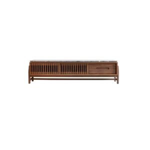 Wohnli Möbelsuche - TV-Schrank aus Nussbaum massiv und Premium-Terrazzo 175 cm