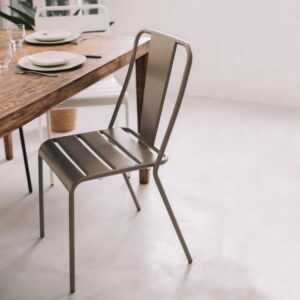 wohnli-moebel-suche-M22147780-1 Metallstuhl im industriellen Stil Taupe 43x83x49cm Stahl Beige Oviala Möbel Esszimmermöbel Stühle