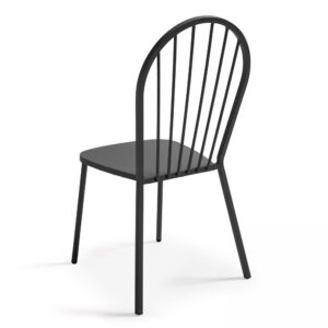 Metallstuhl im industriellen Stil Kohlengrau 53x94x57cm Stahl Grau Oviala Möbel Esszimmermöbel Stühle