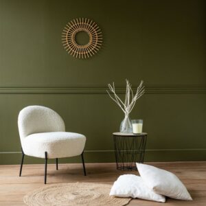 Sessel aus beigem Schlingenstoff 64x70x55cm Stoff Beige Happy Garden Sofas und Sessel Sessel, Poufs und Fußbänke Sessel