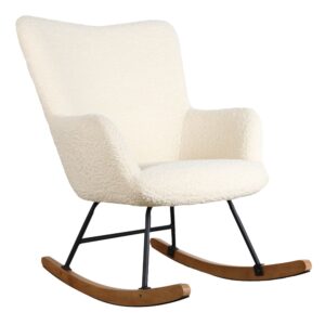 Wohnli Möbelsuche - Schaukelsessel aus beigem Schlingenstoff