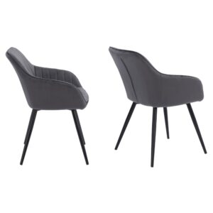 wohnli-moebel-suche-M22154209 Wohnli Möbelsuche - Stuhl im Vintage-Stil aus grauem Samt