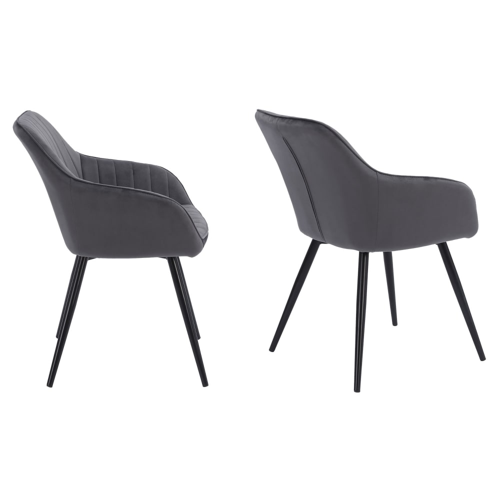 wohnli-moebel-suche-M22154209 Wohnli Möbelsuche - Stuhl im Vintage-Stil aus grauem Samt