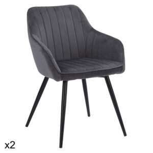 wohnli-moebel-suche-M22154210 Wohnli Möbelsuche - 2er Set Stühle im Vintage-Stil aus grauem Samt