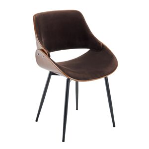 wohnli-moebel-suche-M22155827 Wohnli Möbelsuche - Blauer Samtstuhl mit Metallgestell - H78 cm