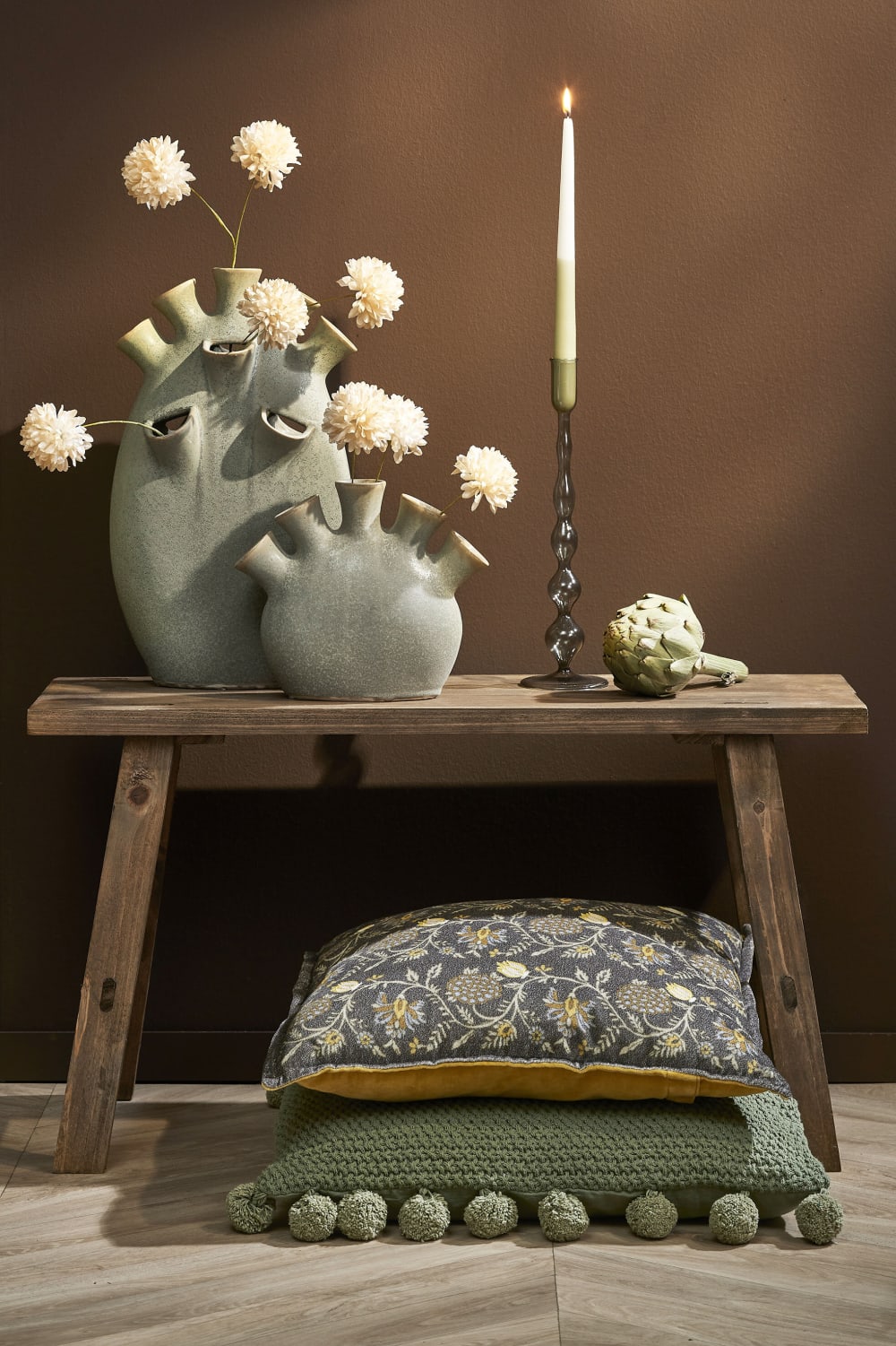 Bank aus recyceltem Holz L80 80x44x37cm Holz Braun Mica Decorations Möbel Esszimmermöbel Sitzbank und Holzbank