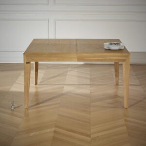 wohnli-moebel-suche-M22156934-1 Quadratischer Eichentisch für 6/8 Gedecke Beige 140x75x140cm Holz Beige Robin des Bois Möbel Esszimmermöbel Esstische