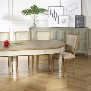 wohnli-moebel-suche-M22159202-1 Set aus 2 Stühlen aus Holz und Leinen Beige 49x96x59cm Holz Beige Robin des Bois Möbel Esszimmermöbel Stühle