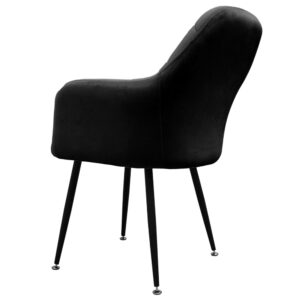 58x84x60cm Samt Schwarz ECD Germany Möbel Esszimmermöbel Stühle