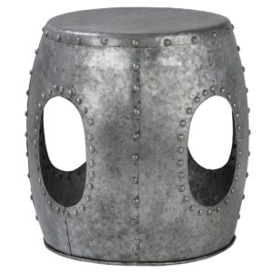 wohnli-moebel-suche-M22160799 Wohnli Möbelsuche - Beistelltisch rund Ø38x43 cm Silber aus Metall mit Schweißnieten