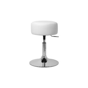 wohnli-moebel-suche-M22160833-1 Schminkhocker 2er Set Weiß aus Stahl verchromt rund Ø33cm 39x65x39cm Metall Weiß ML-Design Möbel Wohnzimmermöbel Hocker