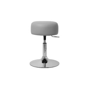 Schminkhocker 2er Set Hellgrau aus Stahl verchromt Ø33 cm 39x65x39cm Metall Grau ML-Design Möbel Wohnzimmermöbel Hocker