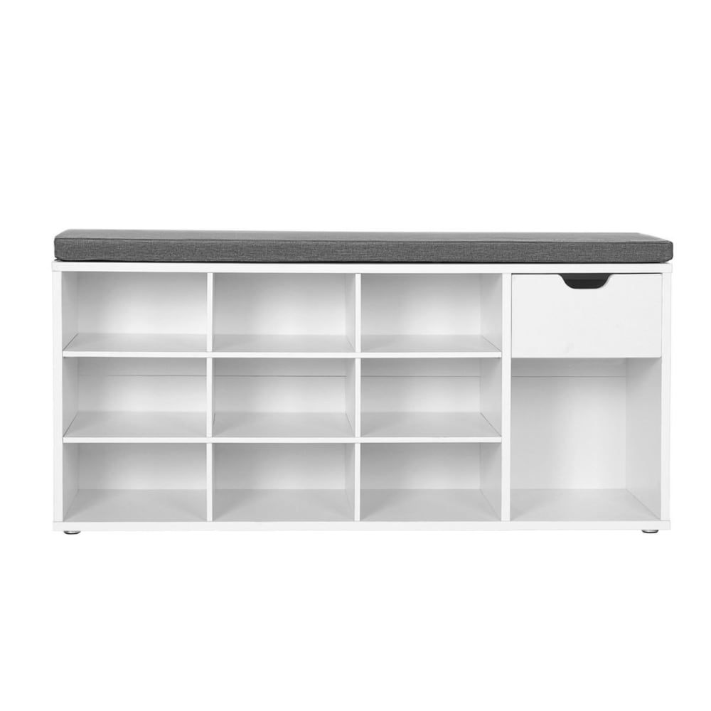 wohnli-moebel-suche-M22161910 Wohnli Möbelsuche - Schuhablagebank 10 Nischen L104 x H48 cm - Weiß