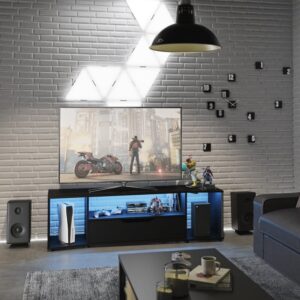 wohnli-moebel-suche-M22162489-1 TV-Gamer-Hack-Möbel - L163 x H48 x P45 cm - Schwarz 163x48x45cm Spanplatte Schwarz Diagone Möbel Wohnzimmermöbel TV-Möbel