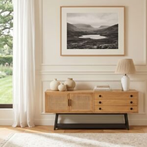 Eichenbuffet mit 2 Türen und 2 Schubladen Beige 160x70x40cm Holz Beige Robin des Bois Möbel Esszimmermöbel Sideboards, Highboards & niedrige Anrichten