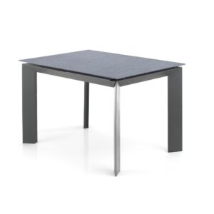wohnli-moebel-suche-M22164338 Wohnli Möbelsuche - Ausziehbarer Glastisch mit Steinoptik. H. 76 x T. 80 x B. 120 cm.