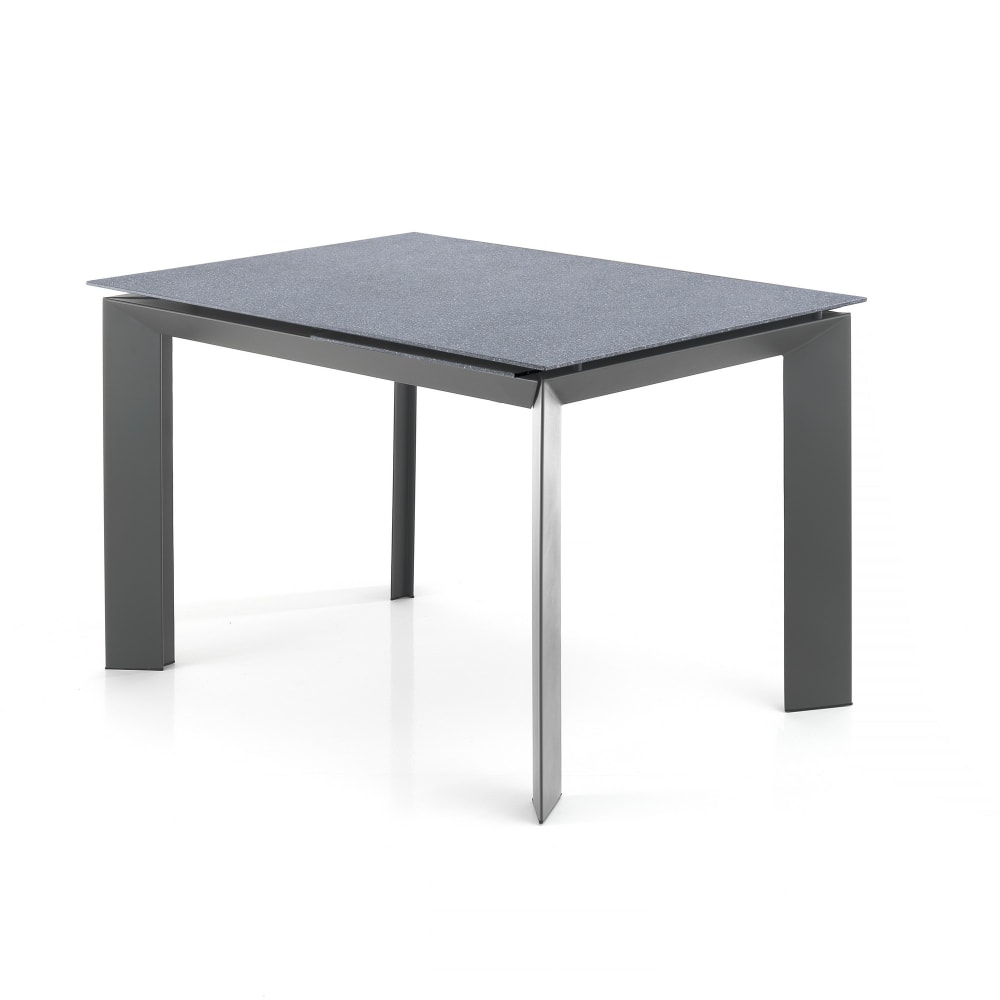wohnli-moebel-suche-M22164338 Wohnli Möbelsuche - Ausziehbarer Glastisch mit Steinoptik. H. 76 x T. 80 x B. 120 cm.