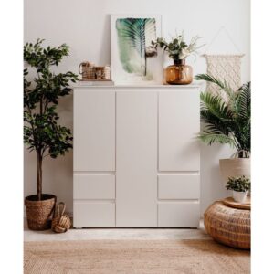 4 Schubladen und 5 Regale B116 cm - Weiß