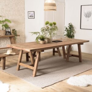 wohnli-moebel-suche-M22167238-1 Esstisch aus recyceltem Kiefernholz 270 x 100 cm 270x75x100cm Holz Braun MACABANE Möbel Esszimmermöbel Esstische
