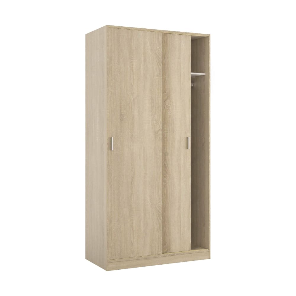 Wohnli Möbelsuche - Kleiderschrank 2 Türen mit Eichenholzeffekt 100x50h200 cm