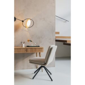 Stuhl aus Bouclé-Stoff in Weiß 64x85x48cm Stoff Weiß Zuiver Möbel Esszimmermöbel Stühle