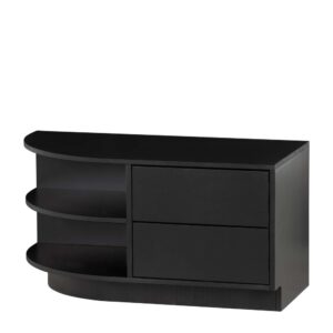 Wohnli Möbelsuche - Rundes TV-Möbel aus Holz links