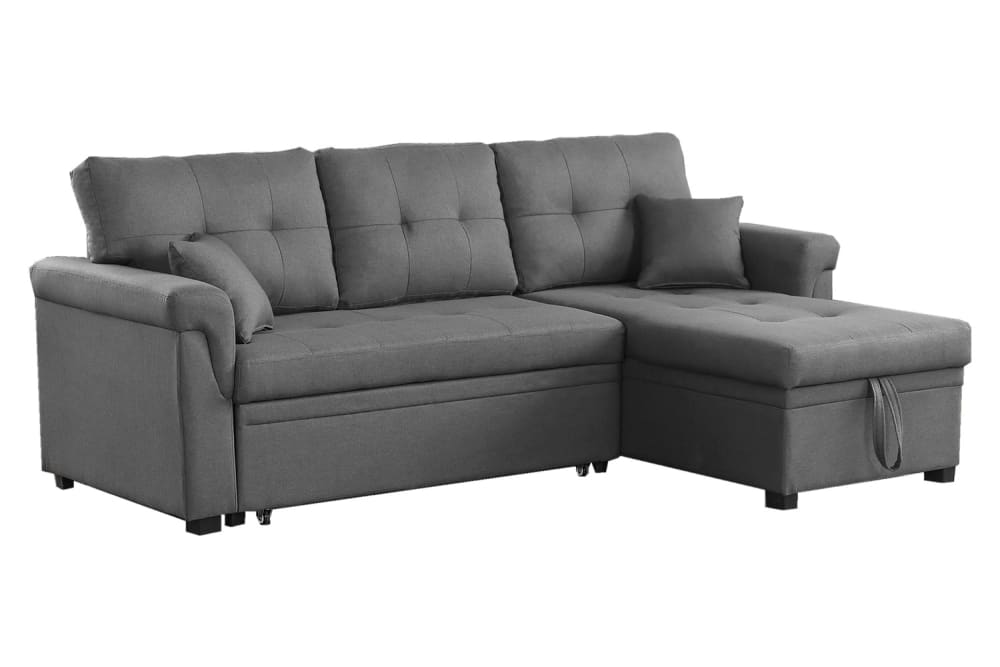 wohnli-moebel-suche-M22173492 Wohnli Möbelsuche - Sofaecke rechts umwandelbar 4 Plätze in hellem grauem Stoff