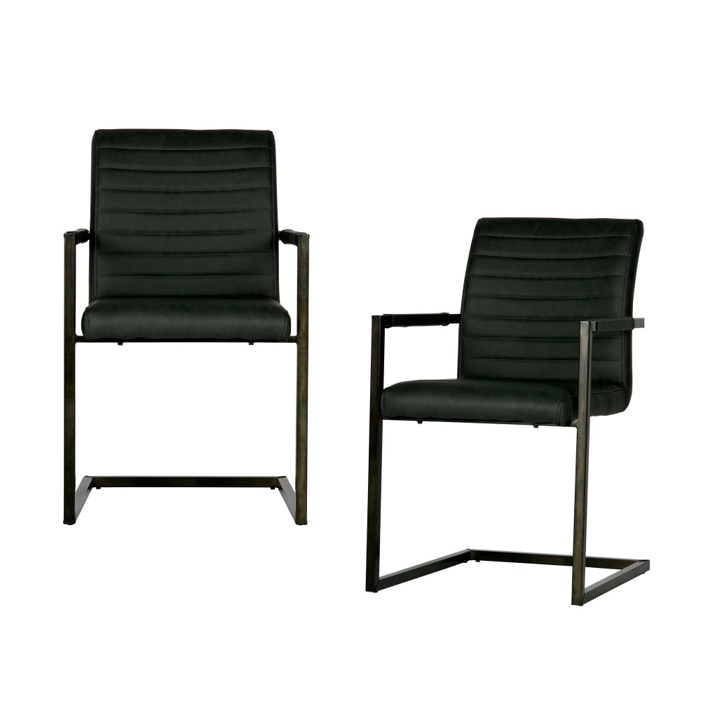 Wohnli Möbelsuche - 2er Set Esszimmerstühle aus PU-Leder