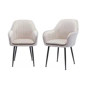 wohnli-moebel-suche-M22175565 Wohnli Möbelsuche - 2er Set Samt-Sessel mit Metalbeinen antikweiß