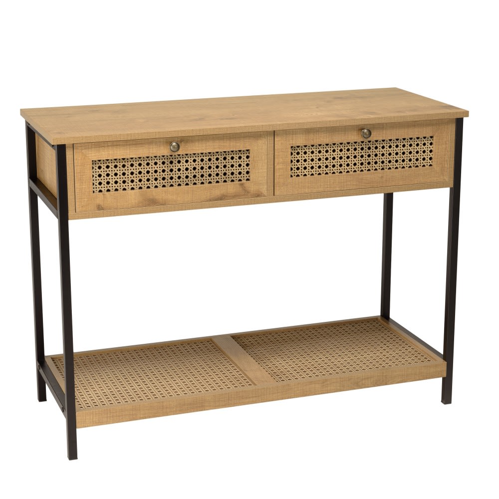 Wohnli Möbelsuche - Konsole mit 2 Schubladen und Metallbeinen