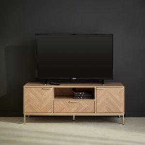 TV-Möbel 2 Türen + 1 Nische + 1 Schublade 120x45x40cm Spanplatte Beige sweeek Möbel Wohnzimmermöbel TV-Möbel