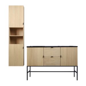 Doppelspüle + Füße + -Säule 140x92x46cm Holz Braun Mob In Möbel Badezimmermöbel Waschtische