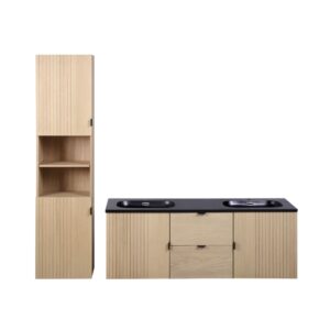 wohnli-moebel-suche-M22179545-1 Doppelspüle + -Säule 140x52x46cm Holz Braun Mob In Möbel Badezimmermöbel Waschtische