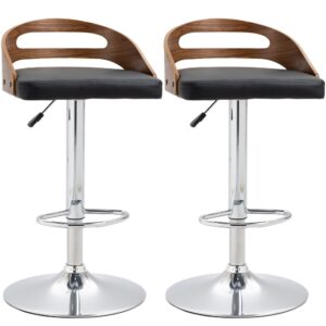 wohnli-moebel-suche-M22184854 Wohnli Möbelsuche - Lot de 2 tabourets de bar contemporain synthétique noir dossier ajouré