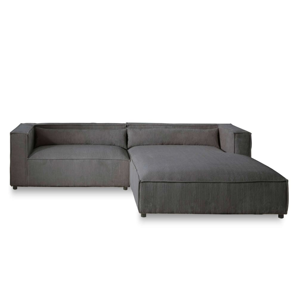 wohnli-moebel-suche-M22185062 Wohnli Möbelsuche - Ela - canapé d'angle droit 4 places - en velours côtelé - style