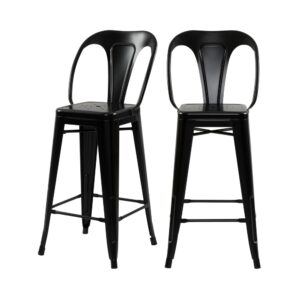 wohnli-moebel-suche-M23000626 Wohnli Möbelsuche - 2er-Set Stühle für Kücheninsel 67 cm in mattem Schwarzmetall