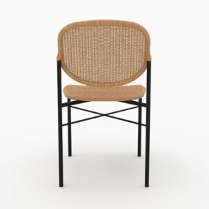 2er Set Stühle aus natürlichem Harzgeflecht mit Metallbeinen 44x81x54cm Harz Braun Rendez-Vous Déco Möbel Esszimmermöbel Stühle