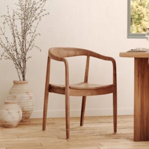 wohnli-moebel-suche-M23007116-1 Schräg geschnittene Teakholzstuhl 56x78x55cm Holz Braun Maison Pavane Möbel Esszimmermöbel Stühle
