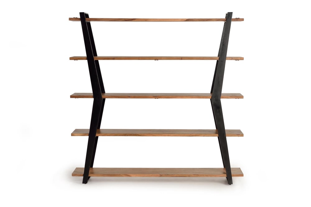 Bücherregal in Akazie 178x178x40cm Aluminium Braun GINER Y COLOMER Möbel Wohnzimmermöbel Regale