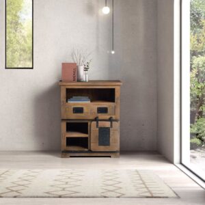 wohnli-moebel-suche-M23008578-1 Sideboard in Akazie und Metalldetails 75x90x40cm Holz Braun GINER Y COLOMER Möbel Esszimmermöbel Sideboards, Highboards & niedrige Anrichten
