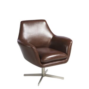 wohnli-moebel-suche-M23009963 Wohnli Möbelsuche - Drehsessel aus Leder und poliertem Stahl