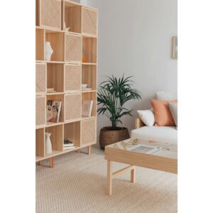 wohnli-moebel-suche-M23013879-1 Bücherregal aus Massives Naturholz 10 Türen 160 cm Unlackiert 160x191x30cm Holz Braun Naan Furniture Möbel Wohnzimmermöbel Bücherregale