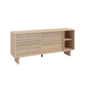Wohnli Möbelsuche - Sideboard aus massivem Naturholz  - 1 Regale - 150 cm Unlackiert